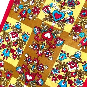 Vintage Tea Towel, 70s Floral Print